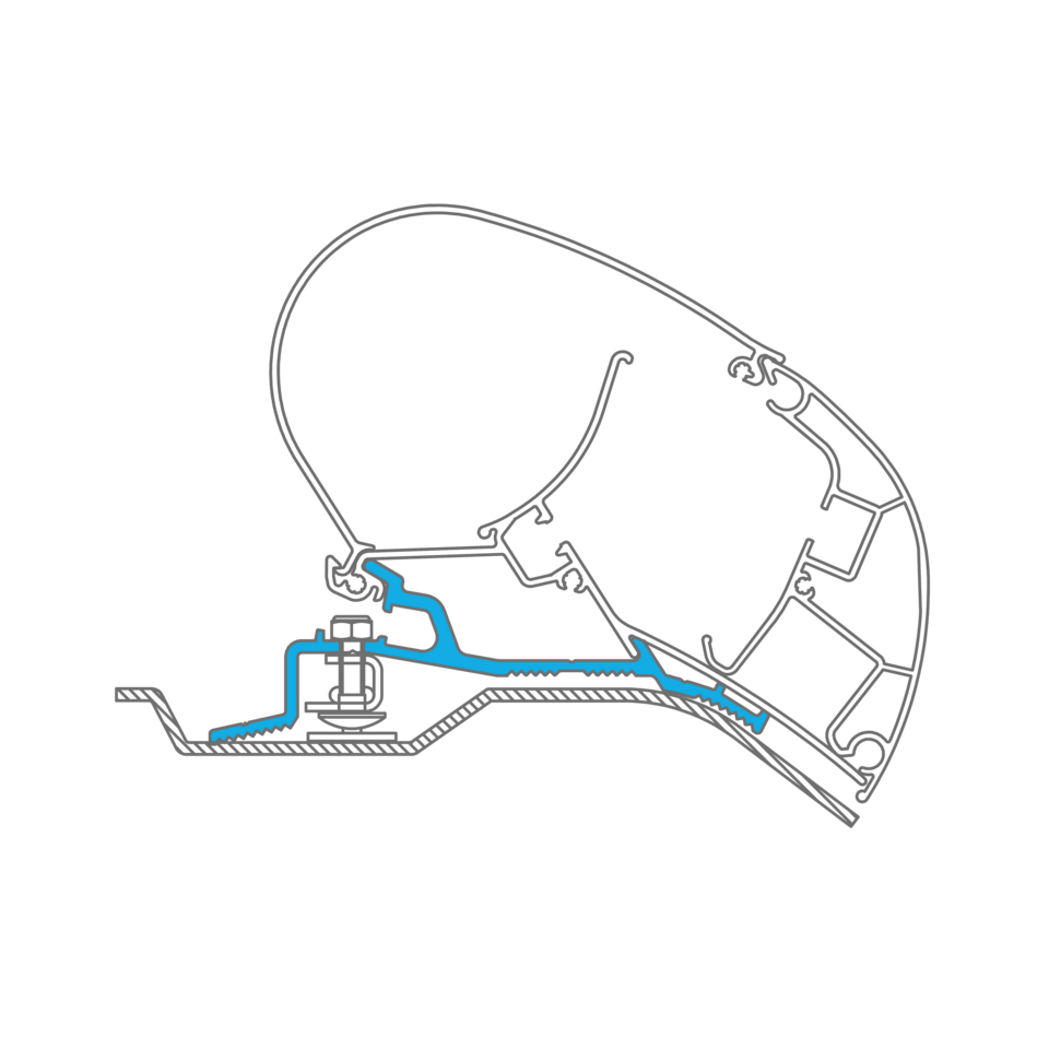 Dometic Perfect Roof 2000/2500 Markisen-Adapter für Ducato/Jumper/Boxer (H2) ab Bj. 2006, 3-teilig