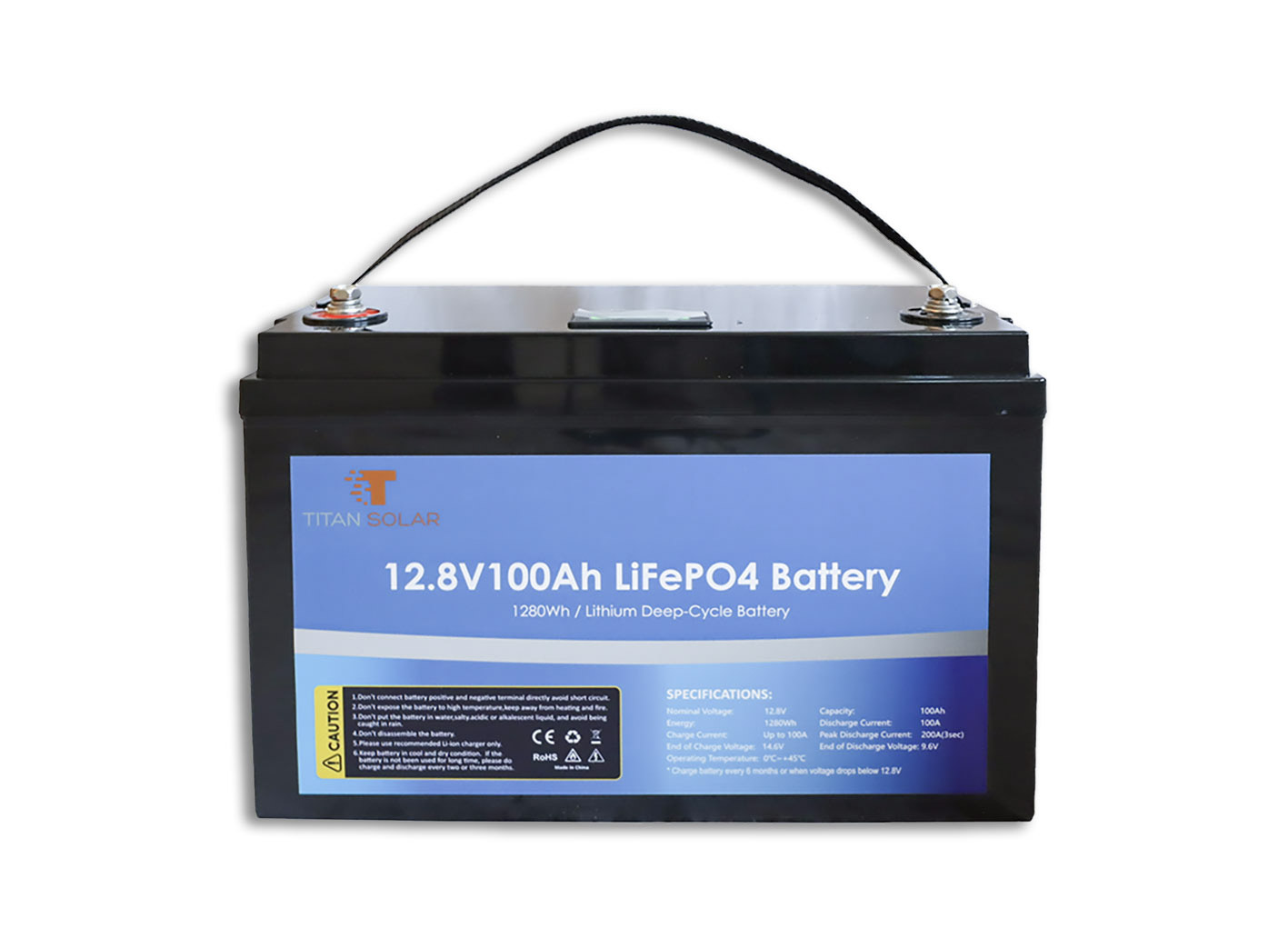 Titan Solar 12.8V 100Ah LiFePO4 Batterie